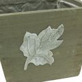 Floristik24 Dřevěný truhlík na rostliny shabby chic šedý 11×14,5×14cm