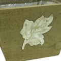 Floristik24 Dřevěný truhlík na rostliny shabby chic dřevěný truhlík zelený 11×14,5×14cm
