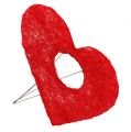 Floristik24 Manžeta sisalové srdce 25cm červená 10ks
