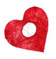 Floristik24 Manžeta sisalové srdce 10cm červená 12ks