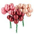 Floristik24 Vánoční ozdoby na drátu, sada mini lesklých zrcadlové bobule, 20 mm, 140 kusů