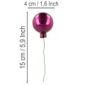 Mini vánoční ozdoby na drátu, zrcadlové bobule, barevné, 40 mm, 32 kusů | Floristik24.cz