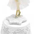 Floristik24 Hrací skříňka balerína bílá zimní dekorace Ø10,5cm V18,5cm
