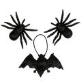 Floristik24 Figurky pavouka, netopýra černé 10cm, 14cm 3ks