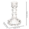 Průhledný svícen, klasický design, dekorace na stůl, 12 cm, 2 kusy | Floristik24.cz