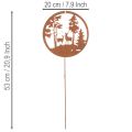 Zahradní kůl, rezavě zbarvený, kulatý, silueta jelena, lesní dekorace, 53 cm, 2 kusy | Floristik24.cz