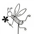 Floristik24 Květinová zátka kovová včelí dekorace černá 8,5cm 4ks