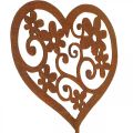 Floristik24 Květinová zátka srdce zahradní dekorace patina Valentýn 10×8,5cm