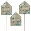 Floristik24 Květinové špunty dřevěné Home Sweet Home dekorace 6,5x7,5cm 18ks