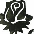 Floristik24 Kovový cvoček růže stříbrno-šedá, bílý praný kov 20cm × 11,5cm 8ks