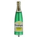 Floristik24 Zástrčka láhve šampaňského hnědá, zelená, žlutá 7,5 cm L28,5 cm 12ks