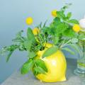 Floristik24 Kameninová váza citrónově žlutá 15cm