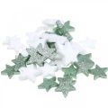 Floristik24 Bodová dekorace Vánoční rozptýlené hvězdy zelená bílá Ø4/5cm 40ks
