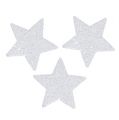 Floristik24 Hvězdy bílé 6,5cm se slídou 36ks