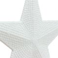 Floristik24 Hvězda na zavěšení bílá 11cm L19cm 6ks