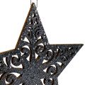 Floristik24 Vánoční hvězda s ornamenty stříbrná šedá tříděná 8cm - 12cm 9ks