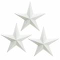 Floristik24 Třpytivé hvězdičky k zavěšení bílé Ø21cm 3ks