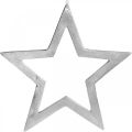 Floristik24 Ozdobná hvězda na zavěšení stříbrná hliníková dekorace na dveře Ø28cm