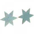 Floristik24 Ozdobné hvězdičky pro ruční práce Mint samolepící pěnová guma 4cm 36ks