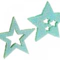 Floristik24 Ozdobné hvězdičky pro ruční práce Mint samolepící pěnová guma 4cm 36ks