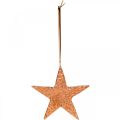 Floristik24 Dekorační hvězda k zavěšení, adventní dekorace, kovové přívěsky měděné barvy 12 × 13 cm 3ks