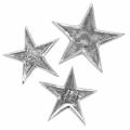 Floristik24 Hvězdy z kovu stříbro 8,6 × 8,2 cm / 6,9 × 6,7 cm 8ks