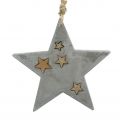 Floristik24 Vánoční hvězdy na zavěšení z betonu šedo-zlatá 11,5cm 3ks