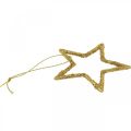 Floristik24 Vánoční dekorace přívěsek hvězda zlatý třpyt 7,5cm 40p