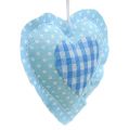 Floristik24 Látkové ramínka ve tvaru srdce 7cm 12ks modrá, bílá