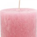 Floristik24 Jednobarevné svíčky Dusty pink Rustikální svíčka 80×110mm 4ks
