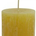 Floristik24 Sloupkové svíčky Rustikální barevné svíčky žluté 60/110mm 4ks