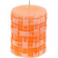 Floristik24 Sloupové svíčky Rustic Orange 80/65 svíčka rustikální voskové svíčky 2ks