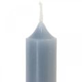 Sloupové svíčky světle modré, krátké, Ø2,2cm, V11cm, 6 kusů