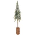 Floristik24 Umělá jedle, ledová, dekorativní stromeček na dřevěném podstavci pro zimní dekoraci a Vánoce, 75 cm