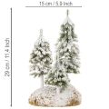 Zasněžené jedle, umělá zimní krajina pro vánoční vesničku a dekoraci na stůl, 29 cm | Floristik24.cz