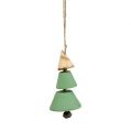 Floristik24 Ozdoby na vánoční stromeček, vánoční stromeček k zavěšení, vánoční zelená / přírodní H10cm L24cm 4ks