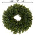 Věnec z umělých jedlových větví, zelený, kulatý, 50 cm | Floristik24.cz