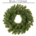 Věnec z umělých jedlových větviček s kužely na dveře nebo stůl, 30 cm | Floristik24.cz