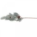 Floristik24 Jedle větev umělá vánoční větvička matovaná 43cm