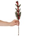 Umělá jedlová větvička s vánočními ozdobami, 48 cm, 2 kusy | Floristik24.cz
