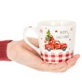 Vánoční hrnek s autíčkem a vánočním stromečkem, keramické hrnky, 10 cm, 2 kusy | Floristik24.cz