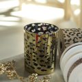 Skleněný stojánek na čajové svíčky s leopardím vzorem na dekoraci stolu, 12 cm | Floristik24.cz