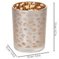 Skleněný svícen na čajové svíčky s leopardím vzorem, 12 cm | Floristik24.cz
