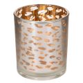 Floristik24 Skleněný svícen na čajové svíčky s leopardím vzorem, dvoubarevný, 8 cm