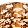 Skleněný svícen na čajové svíčky s leopardím vzorem, dvoubarevný, 8 cm | Floristik24.cz