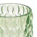 Floristik24 Sklo na čajovou svíčku zelená lucerna tónované sklo Ø9,5cm V9cm 2ks
