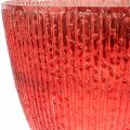 Floristik24 Svíčková skleněná lucerna červená skleněná deco váza Ø21cm V21,5cm