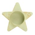 Floristik24 Svícen na čajovou svíčku hvězda na nalepení krém 9x23,5cm 1ks