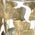 Floristik24 Stojan na čajovou svíčku ginkgo listy zlatý svícen ginkgo svícen stolní dekorace Ø8,5cm