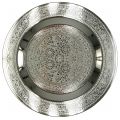 Floristik24 Dekorační talíř Marrakech stříbrný Ø33cm